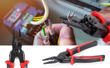 Darrahopens Tools > Other Tools > Tool Clamps & Vices Black and Red 5 in 1 Interchangeable Plier Tool Set - High Carbon Steel - Wire Stripper, Crimper, Cutter, Linesman Pliers, Shear - Multi-Purpose for Electricians, DIY, Home Repair, Compact & Durable