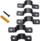 Darrahopens Tools > Other Tools > Tool Clamps & Vices Black U-Clamp - Metal Pipe Clamp - Double Hole Pipe Clamp DIY - U-Shaped Bracket (6 Pcs) (1/2 Inch)