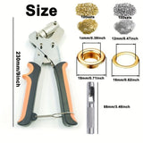 Darrahopens Tools > Other Tools > Tool Clamps & Vices Complete eyelet punch set with 200 10mm rings - Perfect for DIY tarps, faux leather, and waterproof fabric projects, sewing and crafting essentials