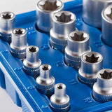 14 Piece E Torx Socket Set, E4 to E24 Hex Female Torx Wrench Socket and Bit