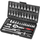 Darrahopens Tools > Other Tools > Tool Sockets 46 pcs Socket Set Chrome Vanadium 1/4" Adapter Set Socket Set For Car Diy