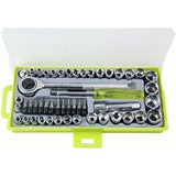 Darrahopens Tools > Other Tools > Tool Sockets 50 pcs 1/4" 3/8" Socket Wrench Set With Reversible Ratchet Handle Drive 12 pcs Hexagon Screw Bits With Case