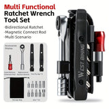 Darrahopens Tools > Other Tools > Tool Sockets Black Silver multi functional tool set, ratchet wrench, magnetic connect rod, bidirectional ratchet, tire pry bar, quick release extension rod, tool bits, Australian DIY, car repair tool kit, mechanic set