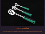 Darrahopens Tools > Other Tools > Tool Sockets Green 12-Piece 1/2-Inch Drive 24-Tooth Ratchet & Socket Set — High-Carbon Steel, Mirror-Polished Socket Wrench Tool Kit — Automotive Repair Tool Set with Quick-Release Ratchet — Ideal for Car Maintenance, Mechanical Repairs, and DIY Projects