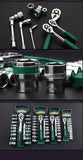 Darrahopens Tools > Other Tools > Tool Sockets Green 12-Piece 3/8-Inch Drive 24-Tooth Ratchet & Socket Set — High-Carbon Steel, Mirror-Polished Socket Wrench Tool Kit — Automotive Repair Tool Set with Quick-Release Ratchet — Ideal for Car Maintenance, Mechanical Repairs, and DIY Projects