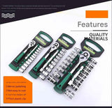 Darrahopens Tools > Other Tools > Tool Sockets Green 12-Piece 3/8-Inch Drive 24-Tooth Ratchet & Socket Set — High-Carbon Steel, Mirror-Polished Socket Wrench Tool Kit — Automotive Repair Tool Set with Quick-Release Ratchet — Ideal for Car Maintenance, Mechanical Repairs, and DIY Projects