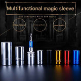 Silver Universal Socket Set 7-19mm - Steel Construction - Multi-function Magic Socket, Colorful Design, Lightweight 130g, Compatible with Power Drills, Versatile Tool for Home & Auto Repair