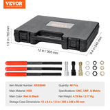 Darrahopens Tools > Other Tools > Tool Sockets VEVOR 49-Piece Thread Chaser Set, UNC UNF and Metric Thread Restorer Tool, Rethreading Tool Kit with 22 Taps 24 Dies 3 Thread Files Storage Case, Heat Treated Steel, for Mechanics DIY Enthusiasts
