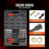 Darrahopens Tools > Other Tools > Tool Sockets VEVOR 49-Piece Thread Chaser Set, UNC UNF and Metric Thread Restorer Tool, Rethreading Tool Kit with 22 Taps 24 Dies 3 Thread Files Storage Case, Heat Treated Steel, for Mechanics DIY Enthusiasts