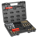 Darrahopens Tools > Other Tools > Tool Sockets VEVOR 49-Piece Thread Chaser Set, UNC UNF and Metric Thread Restorer Tool, Rethreading Tool Kit with 22 Taps 24 Dies 3 Thread Files Storage Case, Heat Treated Steel, for Mechanics DIY Enthusiasts