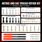 Darrahopens Tools > Other Tools > Tool Sockets VEVOR 49-Piece Thread Chaser Set, UNC UNF and Metric Thread Restorer Tool, Rethreading Tool Kit with 22 Taps 24 Dies 3 Thread Files Storage Case, Heat Treated Steel, for Mechanics DIY Enthusiasts
