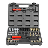 Darrahopens Tools > Other Tools > Tool Sockets VEVOR 49-Piece Thread Chaser Set, UNC UNF and Metric Thread Restorer Tool, Rethreading Tool Kit with 22 Taps 24 Dies 3 Thread Files Storage Case, Heat Treated Steel, for Mechanics DIY Enthusiasts
