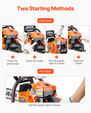 Darrahopens Tools > Power Tools > Chainsaws VEVOR 58 cc Gas Chainsaw, 508 mm Gas Powered Chainsaw, 2.0 kW Power Chain Saw with Non-Slip Handle, Gas-Powered Chainsaws with Dual Fuel Tanks, For Wood Cutting, Tree Trimming, and Land Clearing