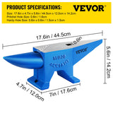Darrahopens Tools > Power Tools > Nailers & Staplers VEVOR Single Horn Anvil 44Lbs Steel Anvil Blacksmith for Sale Forge Tools and Equipment Anvil Rugged Round and Square Hole Horn Anvil Blacksmith Jewelers Metalsmith Blacksmith Tool