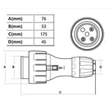 Darrahopens Tools > Power Tools > Outdoor Power Equipment 32 Amp 5m 3 Pin Extension Lead Single Phase 250V Rubber Cable Male/Female Plug