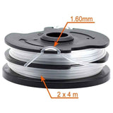 6 Pack Replacement Line Spool Compatible with LIDL Parkside PRTA 20 Li A1 B2 C3 PRT 550 A1 A3 PRT 300 A1, 2 x 4 m, 1.6 mm