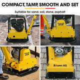 Darrahopens Tools > Power Tools > Outdoor Power Equipment BAUMR-AG 185kg Reversible Vibratory Plate Compactor, Commercial 9HP 270cc, 500x700mm, Wheel Kit, for Sand Soil Gravel Asphalt (BCX-950)