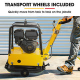 Darrahopens Tools > Power Tools > Outdoor Power Equipment BAUMR-AG 185kg Reversible Vibratory Plate Compactor, Commercial 9HP 270cc, 500x700mm, Wheel Kit, for Sand Soil Gravel Asphalt (BCX-950)