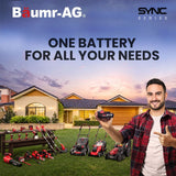 Darrahopens Tools > Power Tools > Outdoor Power Equipment BAUMR-AG 620CXS 40V SYNC 21" Self-Propelled Cordless Lawn Mower Kit, VertiStore, Fast Charger, 2 x 4Ah Batteries, 8 Heights, Brushless, 510mm Cut Width