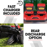 Darrahopens Tools > Power Tools > Outdoor Power Equipment BAUMR-AG 620CXS 40V SYNC 21" Self-Propelled Cordless Lawn Mower Kit, VertiStore, Fast Charger, 2 x 4Ah Batteries, 8 Heights, Brushless, 510mm Cut Width