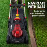 Darrahopens Tools > Power Tools > Outdoor Power Equipment BAUMR-AG 620CXS 40V SYNC 21" Self-Propelled Cordless Lawn Mower Kit, VertiStore, Fast Charger, 2 x 4Ah Batteries, 8 Heights, Brushless, 510mm Cut Width