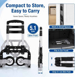 Darrahopens Tools > Power Tools > Outdoor Power Equipment Folding Hand Truck, 1 Pack Portable Dolly Cart with Telescoping Handle, Lightweight Aluminum Alloy Foldable Hand Truck with Solid Rubber Wheels, Compact Moving Cart for Home, Office, Shopping, Travel