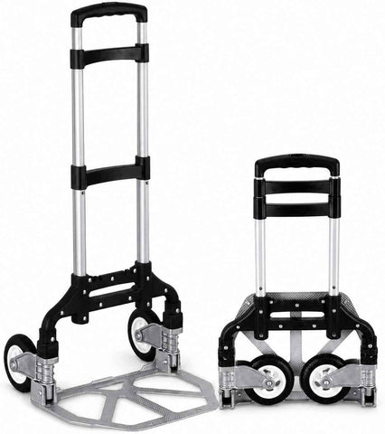 Darrahopens Tools > Power Tools > Outdoor Power Equipment Folding Hand Truck, 1 Pack Portable Dolly Cart with Telescoping Handle, Lightweight Aluminum Alloy Foldable Hand Truck with Solid Rubber Wheels, Compact Moving Cart for Home, Office, Shopping, Travel