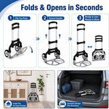 Darrahopens Tools > Power Tools > Outdoor Power Equipment Folding Hand Truck, 1 Pack Portable Dolly Cart with Telescoping Handle, Lightweight Aluminum Alloy Foldable Hand Truck with Solid Rubber Wheels, Compact Moving Cart for Home, Office, Shopping, Travel