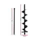 Darrahopens Tools > Power Tools > Outdoor Power Equipment Giantz Post Hole Digger Auger Drill Bit 200mm with 80cm Extension Shaft Black