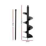 Darrahopens Tools > Power Tools > Outdoor Power Equipment GIANTZ Post Hole Digger Auger Drill Bit 300mm with 80cm Extension Shaft Black