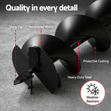 Darrahopens Tools > Power Tools > Outdoor Power Equipment Giantz Post Hole Digger Auger Drill Bit Set 100mm 200mm 300mm Carbon Steel Black