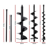 Darrahopens Tools > Power Tools > Outdoor Power Equipment Giantz Post Hole Digger Auger Drill Bit Set 100mm 200mm 300mm Carbon Steel Black