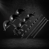 Darrahopens Tools > Power Tools > Outdoor Power Equipment Giantz Post Hole Digger Auger Drill Bit Set 100mm 200mm 300mm Carbon Steel Black