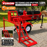 Darrahopens Tools > Power Tools > Outdoor Power Equipment Yukon 60 Tonne Diesel Log Splitter with Hydraulic Lift 498cc Electric Key Start In Australia - Darrahopens