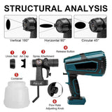 Darrahopens Tools > Power Tools > Painting Tools 1400ml Cordless High Pressure Spray Gun Flow Adjustable Spray Gun Paint Sprayer Home Interior Exterior With 2 Nozzles For Makita 21V Battery-Skin Only