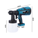 Darrahopens Tools > Power Tools > Painting Tools 1400ml Cordless High Pressure Spray Gun Flow Adjustable Spray Gun Paint Sprayer Home Interior Exterior With 2 Nozzles For Makita 21V Battery-Skin Only