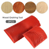 Darrahopens Tools > Power Tools > Painting Tools 2PCS Wood Graining Tool Wood Grain Wall Art Paint For Wall Painting Decor DIY