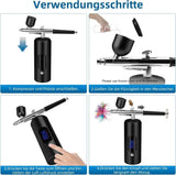 Darrahopens Tools > Power Tools > Painting Tools Airbrush Machine - Wireless Spray Gun Set with USB Charging and 3 Speed Modes, for Nail Art, Cake Decorating and Painting