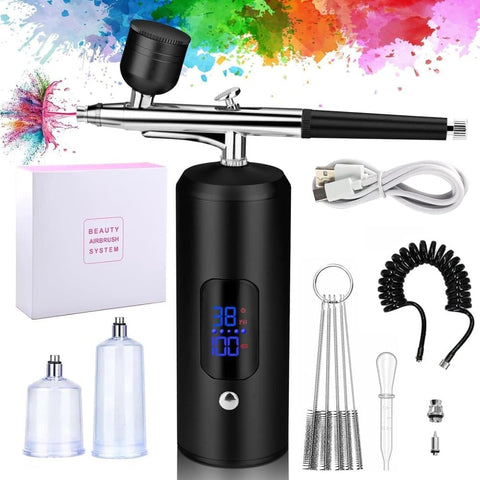 Darrahopens Tools > Power Tools > Painting Tools Airbrush Machine - Wireless Spray Gun Set with USB Charging and 3 Speed Modes, for Nail Art, Cake Decorating and Painting