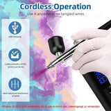 Darrahopens Tools > Power Tools > Painting Tools Airbrush Machine - Wireless Spray Gun Set with USB Charging and 3 Speed Modes, for Nail Art, Cake Decorating and Painting