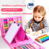 Darrahopens Tools > Power Tools > Painting Tools Blue 208-Piece Kids Art Set with Built-in Trifold Easel Drawing and Painting Kit for Students with Watercolor Pens Crayons and Pencils for Aussie Homes