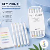 Darrahopens Tools > Power Tools > Painting Tools Pastel Dual Tip Highlighter Pen Set 5 Colours with Storage Case, Macaron Mildliner Marker Pens for Study Notes Journaling Planning and Office Use