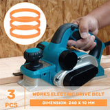 Darrahopens Tools > Power Tools > Power Drills & Accessories 1900B Electric Planer Drive Belt 3 Pack 240mm Compatible with Bosch
