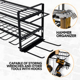 Darrahopens Tools > Power Tools > Power Drills & Accessories Power Tool Organizer Wall Mount 7 Drill Holder 3 Layer Heavy Duty Metal for Drill Plier Hammer Rack Suitable for Workshop Garage