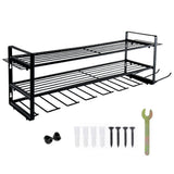 Darrahopens Tools > Power Tools > Power Drills & Accessories Power Tool Organizer Wall Mount 7 Drill Holder 3 Layer Heavy Duty Metal for Drill Plier Hammer Rack Suitable for Workshop Garage
