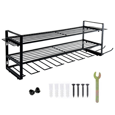 Darrahopens Tools > Power Tools > Power Drills & Accessories Power Tool Organizer Wall Mount 7 Drill Holder 3 Layer Heavy Duty Metal for Drill Plier Hammer Rack Suitable for Workshop Garage