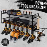 Darrahopens Tools > Power Tools > Power Drills & Accessories Power Tool Organizer Wall Mount 7 Drill Holder 3 Layer Heavy Duty Metal for Drill Plier Hammer Rack Suitable for Workshop Garage