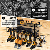 Darrahopens Tools > Power Tools > Power Drills & Accessories Power Tool Organizer Wall Mount 7 Drill Holder 3 Layer Heavy Duty Metal for Drill Plier Hammer Rack Suitable for Workshop Garage
