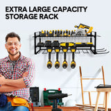 Darrahopens Tools > Power Tools > Power Drills & Accessories Power Tool Organizer Wall Mount 7 Drill Holder 3 Layer Heavy Duty Metal for Drill Plier Hammer Rack Suitable for Workshop Garage