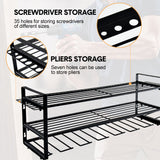Darrahopens Tools > Power Tools > Power Drills & Accessories Power Tool Organizer Wall Mount 7 Drill Holder 3 Layer Heavy Duty Metal for Drill Plier Hammer Rack Suitable for Workshop Garage